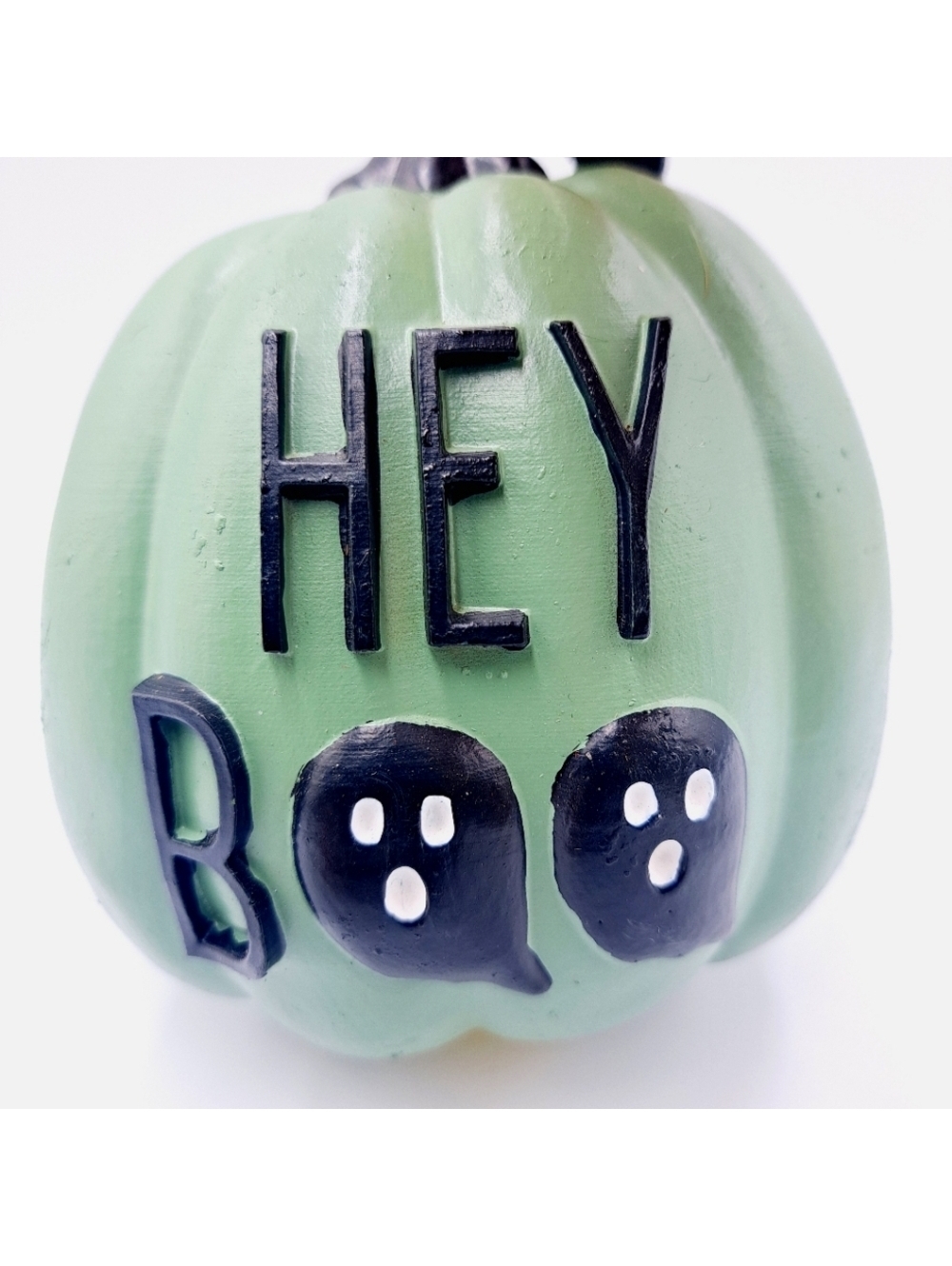 Hey BOO Green Farmhouse Halloween Pumpkin Boo Basket Decor Rustic Fall Ghost - Picture 2 of 8